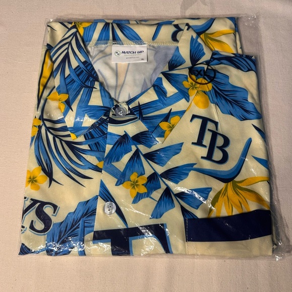Dave Wills Tampa Bay Rays Hawaiian Shirt XL 2024 SGA Giveaway New In Packaging - Picture 2 of 5